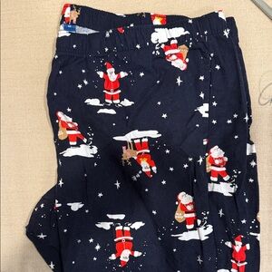 Old Navy Kids Pajama Bottoms - Navy with Santa Print